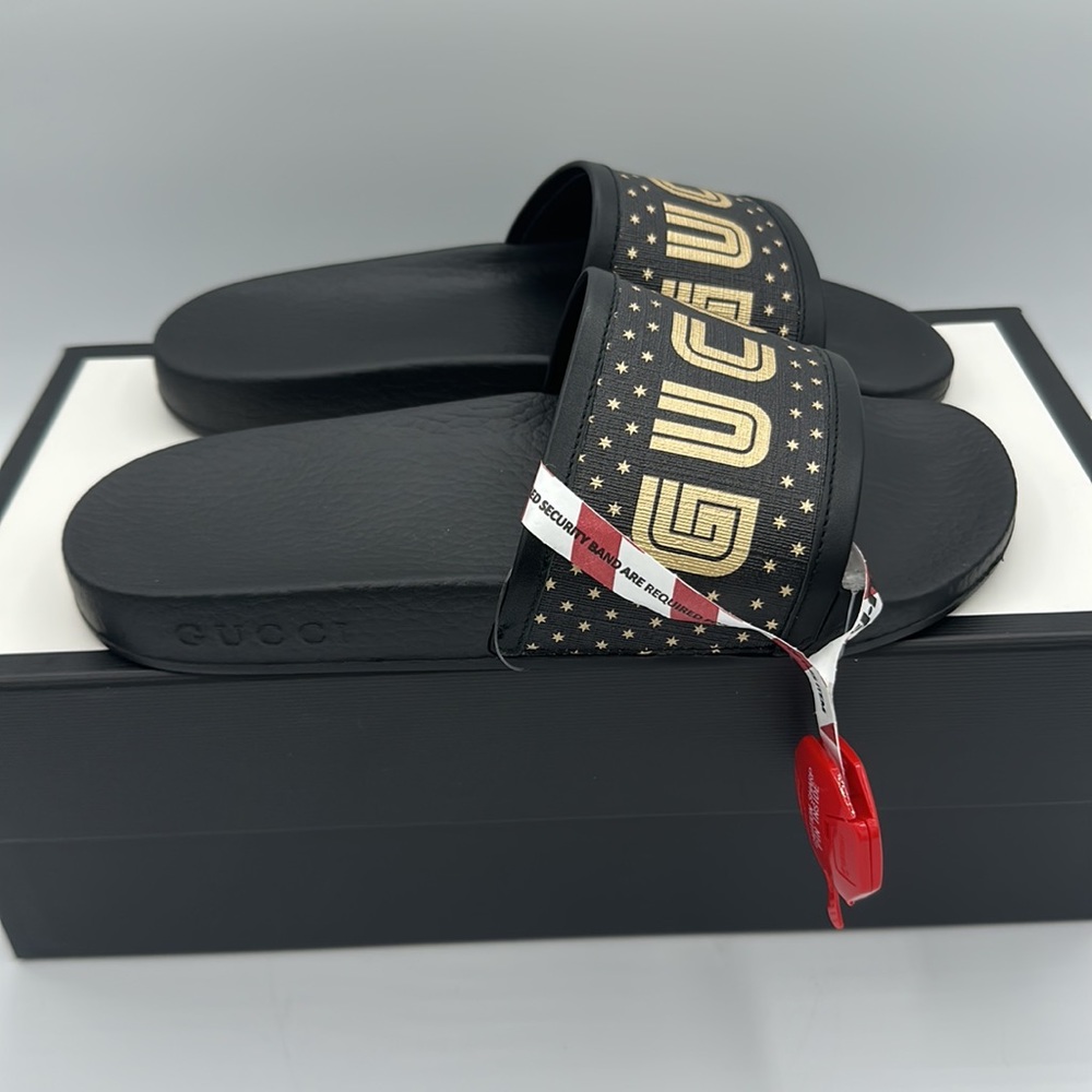 Gucci x SEGA “Guccy” Slides Sandals Black Size 36 EU / 6 US NIB - Picture 4 of 8